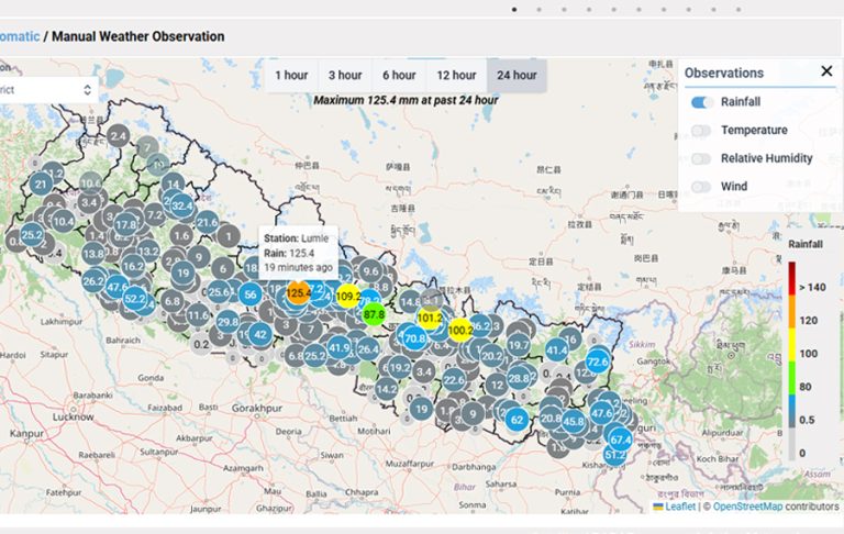 कास्कीको लुम्ले र लम्जुङमा धेरै भारी वर्षा