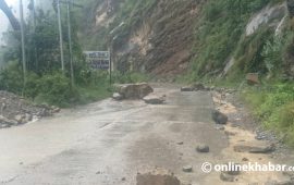 अविरल वर्षाका कारण पहिरो, सिद्धार्थ राजमार्गसहितका अन्य सडक बन्द
