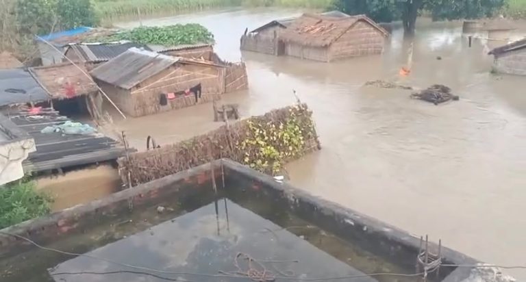 सुस्ताको बस्तीमा पस्यो नारायणीको बाढी, १५० बढी घरपरिवार उच्च जोखिममा