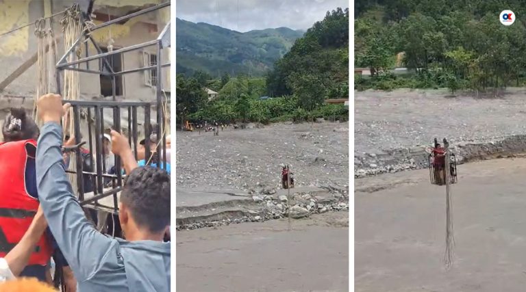 विदुर नगरपालिका-१ र ९ आउजाउ गर्न त्रिशूली नदीमा राखियो तुइन