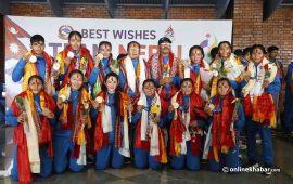 पदक विजेता महिला कबड्डी टोली स्वदेश फिर्ता (तस्वीरहरू)