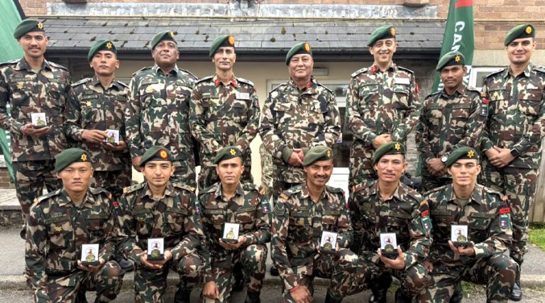 बेलायतमा गस्ती अभ्यासमा नेपाली सेनाले लगातार तेस्रो वर्ष स्वर्ण पदक जित्यो