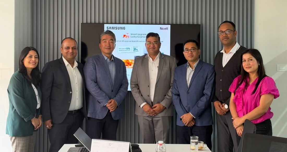एनसेल र सामसङबीच सहकार्य, चाडपर्वमा एनसेल ग्राहकलाई विद्युतीय उपकरणमा छुट
