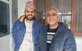 चन्द्र भण्डारीलाई बधाई दिँदै सागर ढकालले भने– ‘मिलेर देश बनाउनुपर्छ’
