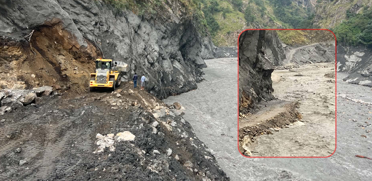 बूढीगण्डकीले फेरि बगायो खोर्लाबेसीको सडक