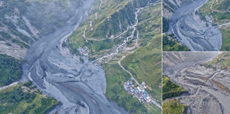 यस्तो देखिन्छ बूढीगण्डकी बाढी प्रभावित क्षेत्र (तस्वीरहरू)