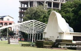 खुलामञ्चमा यसरी तयार हुँदैछ कांग्रेस महाधिवेशन स्थल (तस्वीरहरू)