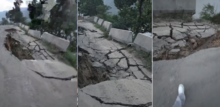 गल्छीमा सडक भासियो, मुग्लिन-काठमाडौं सडक पूर्ण अवरुद्ध
