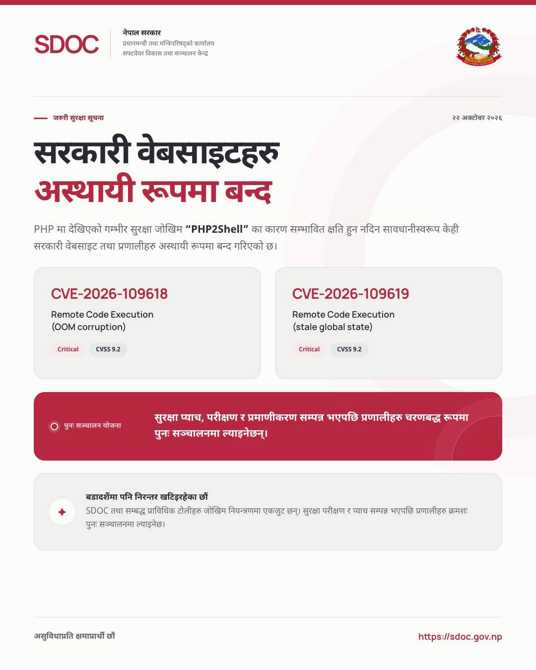 बन्द भएका सरकारी वेबसाइट चलाउन सरकार के गरिरहेछ ?