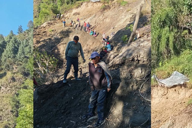 म्याग्दीमा विपद्‍बाट क्षतिग्रस्त भौतिक संरचना पुनर्निर्माण गर्न श्रमदान
