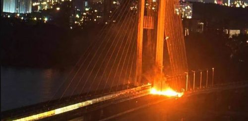 रूसी ड्रोन आक्रमणपछि किएभका दुई पुल बन्द