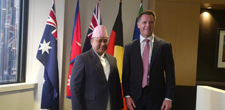 सिड्नीमा परराष्ट्रमन्त्री खनाल र न्यु साउथ वेल्सका प्रिमियर मिन्सबीच भेटवार्ता